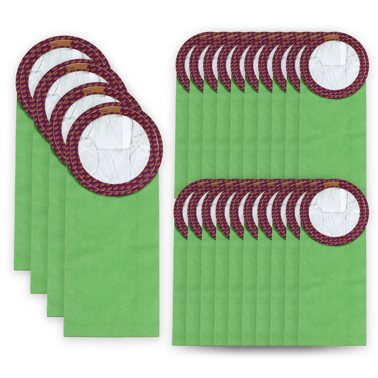 24 Pack 100331 Vacuum Bags Replacement Compatible with ProTeam 10 QT Backpack Vacuum Cleaner, Fit for Models Coachvac, Super Coachvac, Upgraded Vacuum Filters with Open Circular Collar