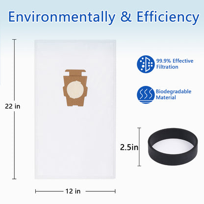 10 Pack Vacuum Cleaner Bags and 2 Belts Compatible with Kirby Vacuum Bags 204811, 204814, 205811 Style F, Fit for All Kirby Sentria Vacuum G Series, Avalir (10 Bags + 2 Belts)